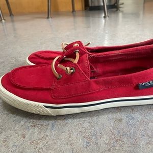 Womens red sperrys size 9.5